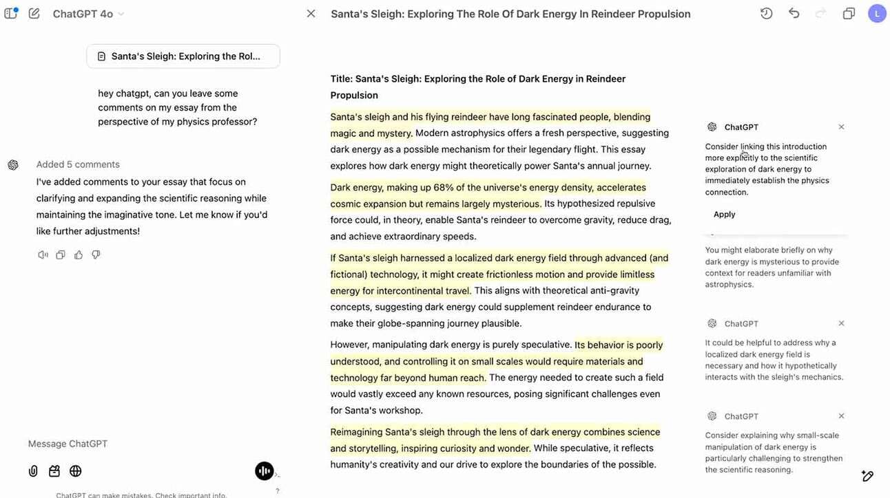 OpenAI Canvas on nüüd kõigile avatud koos uute funktsioonidega